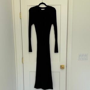 DISSH Elegant Black Long Sleeve Dress